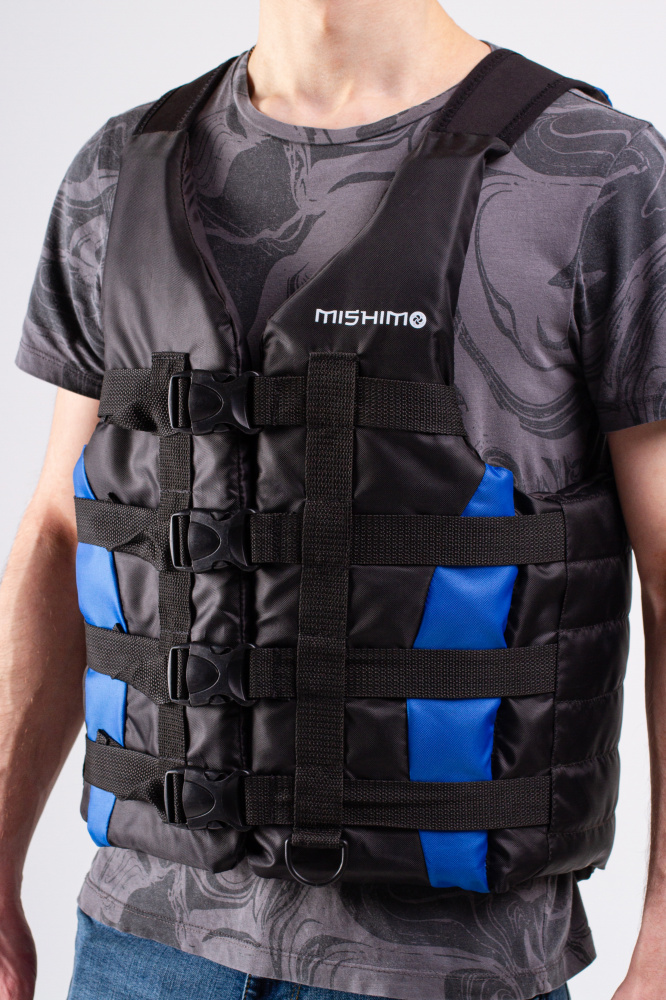 Жилет спасательный MISHIMO PRO Премиум качества Черно-синий в Рыбинске