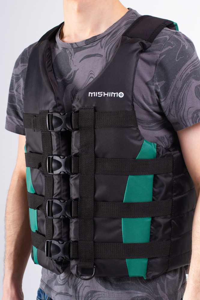 Жилет спасательный MISHIMO PRO Премиум качества Черно-зеленый в Рыбинске