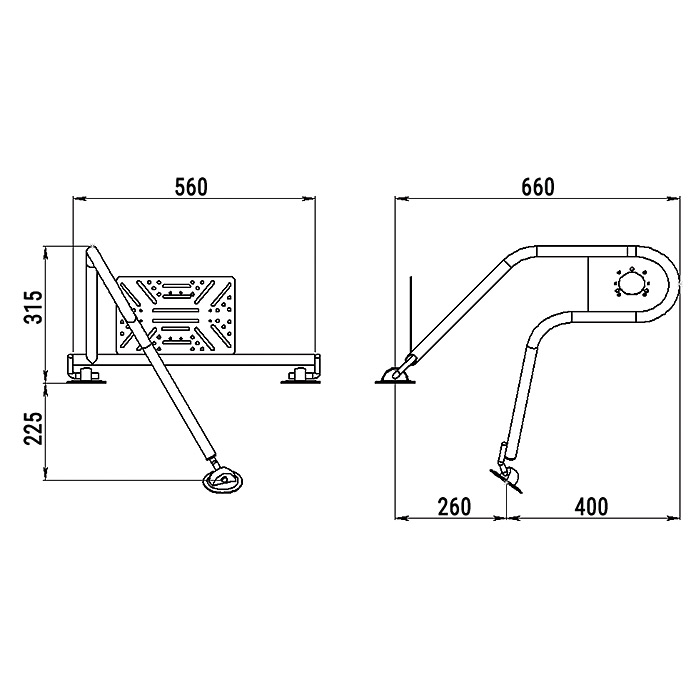 Стойка рулевая с креплением на баллон надувной лодки 25мм в Рыбинске