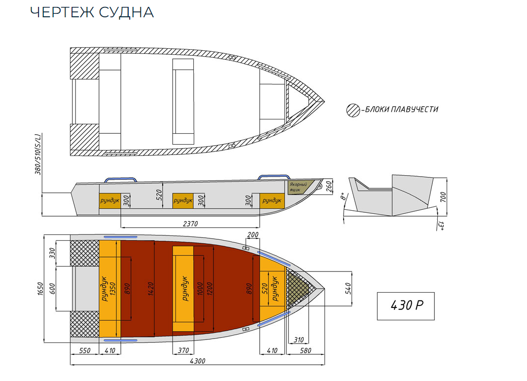 Алюминиевая лодка  Wyatboat-430 Р в Рыбинске