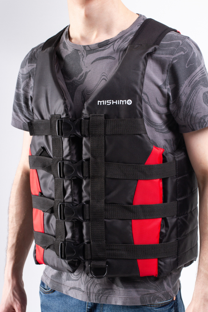 Жилет спасательный MISHIMO PRO Премиум качества Черно-красный в Рыбинске