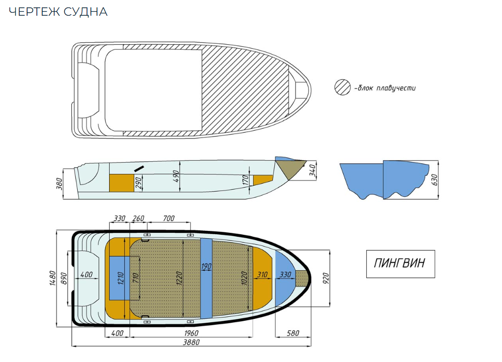 Стеклопластиковая лодка Пингвин (тримаран) в Рыбинске
