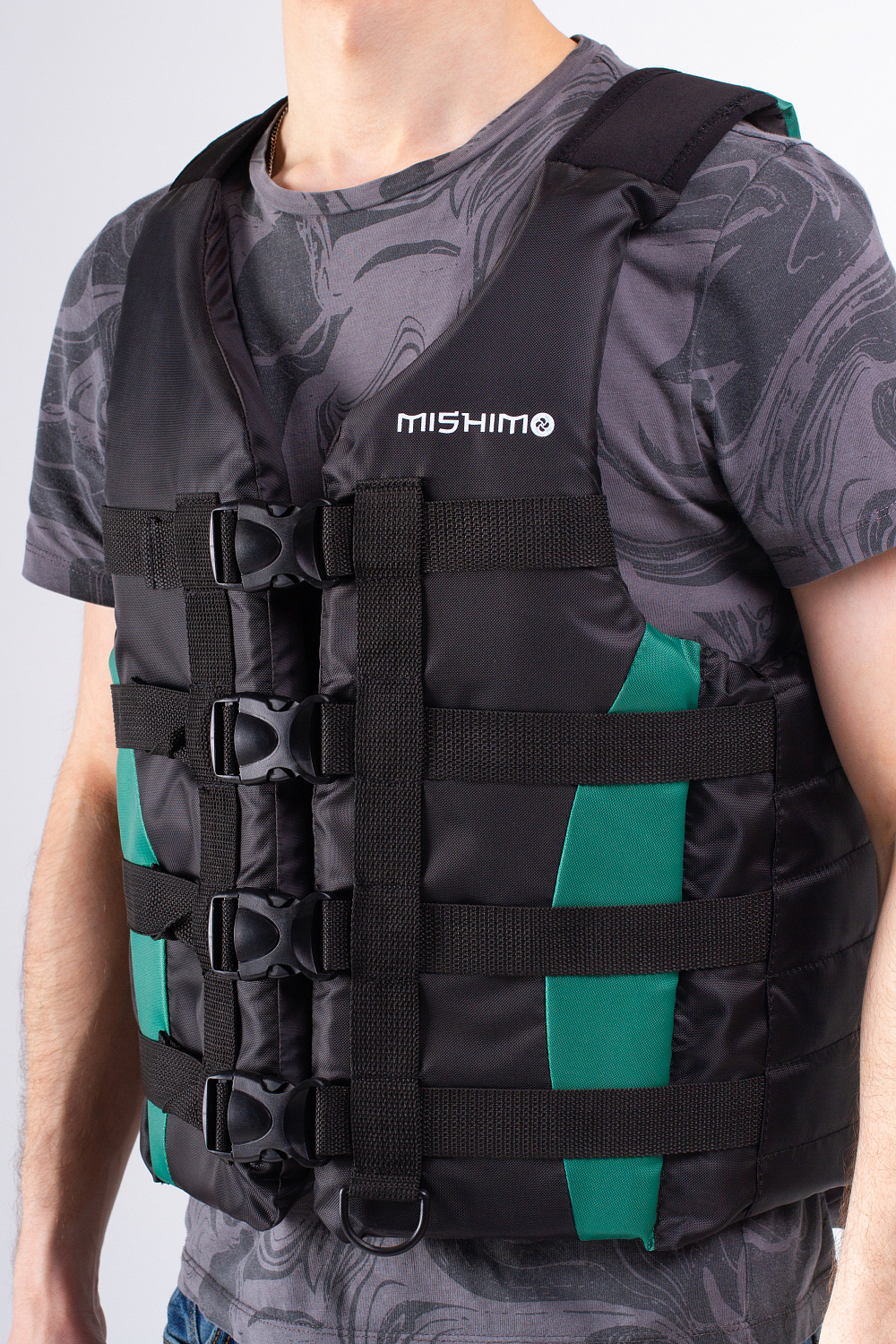 Жилет спасательный MISHIMO PRO Премиум качества Черно-зеленый в Рыбинске