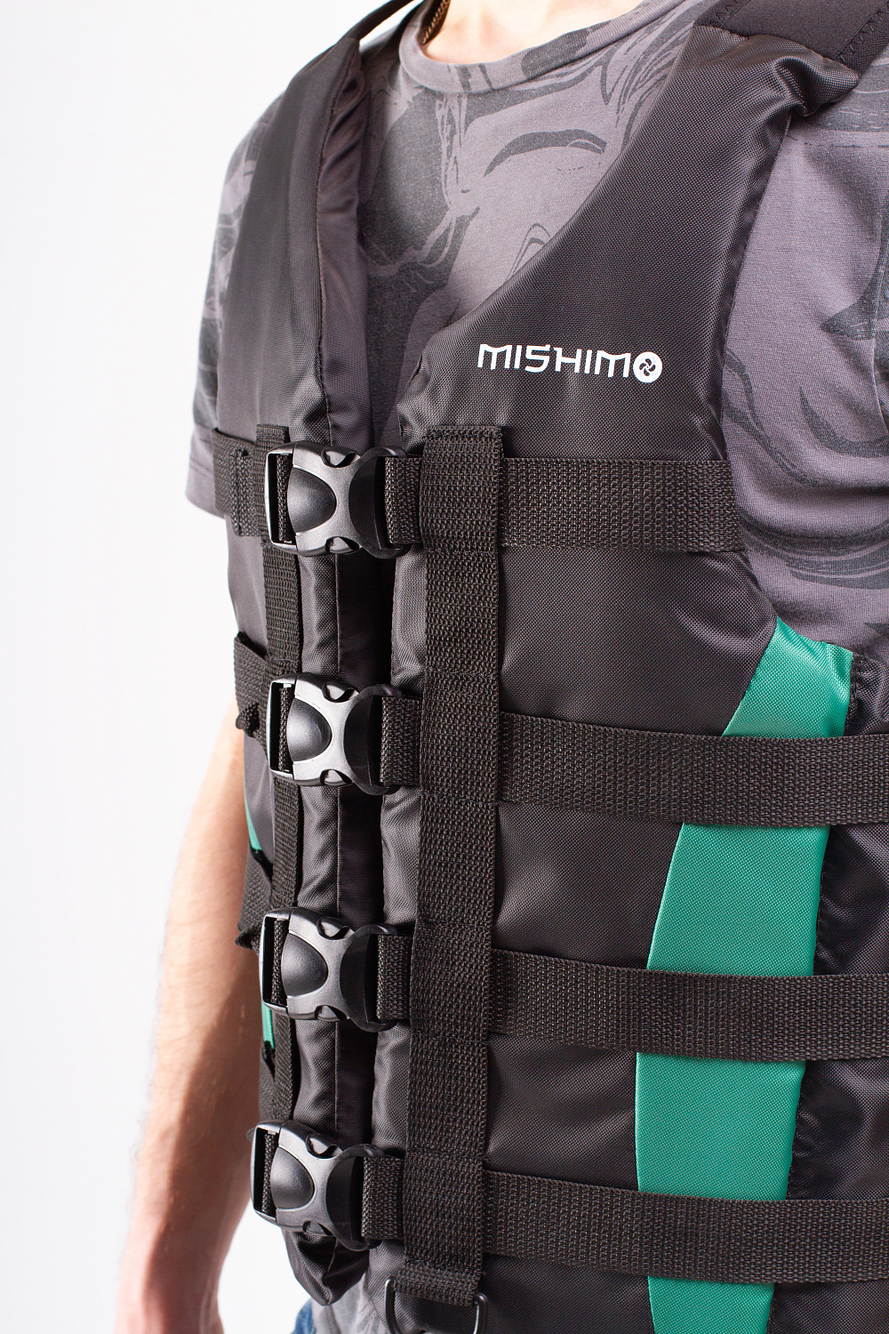 Жилет спасательный MISHIMO PRO Премиум качества Черно-зеленый в Рыбинске